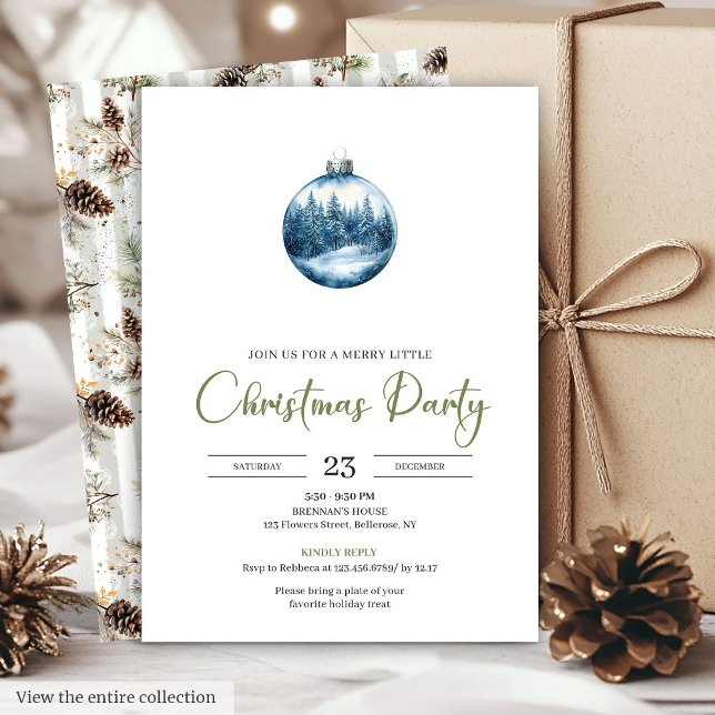 Elegant bohemisk mysig vinterscen julinbjudan inbjudningar (Chic Bohemian Cozy Winter Scene Holiday Invitation)