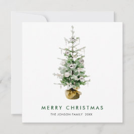 Elegant Böhmen jul Gräs Träd Hälsning Julkort