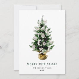 Elegant Böhmen jul Gräs Träd Hälsning Julkort