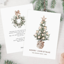 Elegant Böhmen jul Gräs Träd Hälsning Julkort