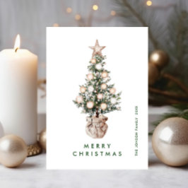 Elegant Böhmen jul Gräs Träd Hälsning Julkort