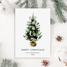 Elegant Böhmen jul Gräs Träd Hälsning Julkort