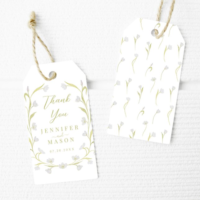 Elegant Böhmen Tulips Blommigt Bröllop Tack Presentetikett (Skapare uppladdad)