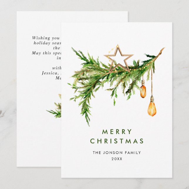 Elegant Böhmens julkomposition Julkort (Fram/baksida)