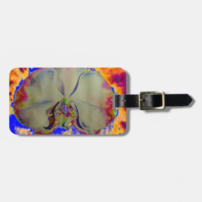 Elegant boho abstrakt akvarell orkidé-målning bagagebricka (Horisontell Framsida)
