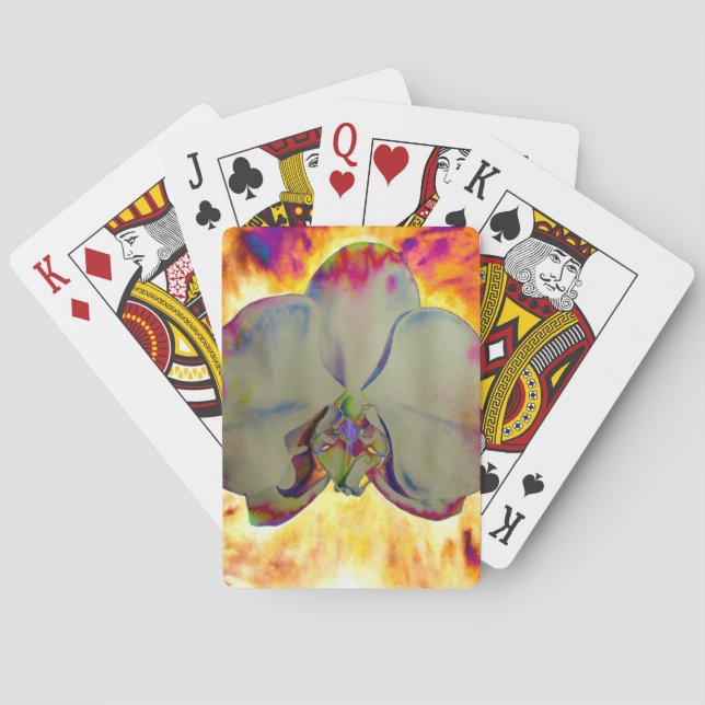 Elegant boho abstrakt vattenfärgsfärg orchid-målni casinokort (Baksidan)