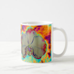 Elegant boho abstrakt vattenfärgsfärg orchid-målni kaffemugg