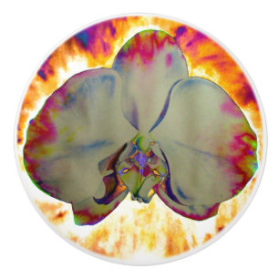 Elegant boho abstrakt vattenfärgsfärg orchid-målni knopp