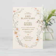 Elegant Boho Akvarell Vildblomma Blommig