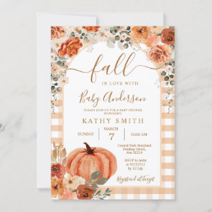 Elegant Boho Arch Fall Blommigt i kärlek Baby Show Inbjudningar