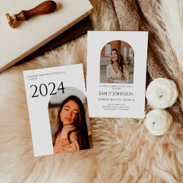 Elegant Boho Arch Studenten Inbjudningar