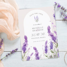 Elegant Boho Arch Wildblomlavender Purpl, sommarti Inbjudningar