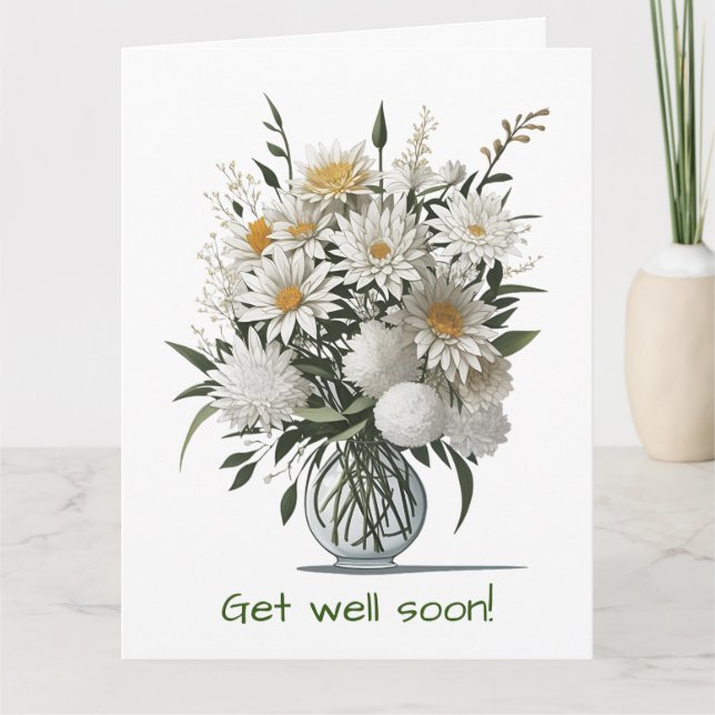 Elegant Boho Art Blommor i Vas kommer snart Kort (Framsida)