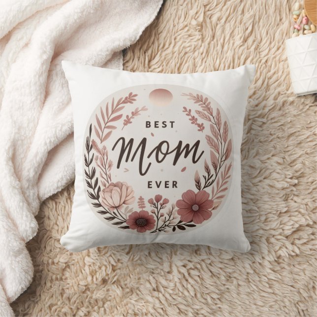 Elegant Boho Bästa mamma någonsin dekal - Rosa blo Kudde (Filt)