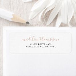 Elegant Boho Beige Calligraphy-skript Returadress Etikett