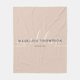 Elegant Boho Beige Typography Script Namn Fleecefilt