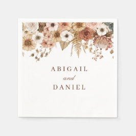 Elegant Boho Blommig Bröllop Pappersservett