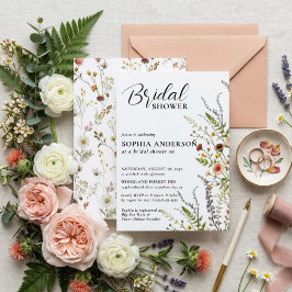 Elegant Boho Blommig Bröllopsdusch Inbjudningar