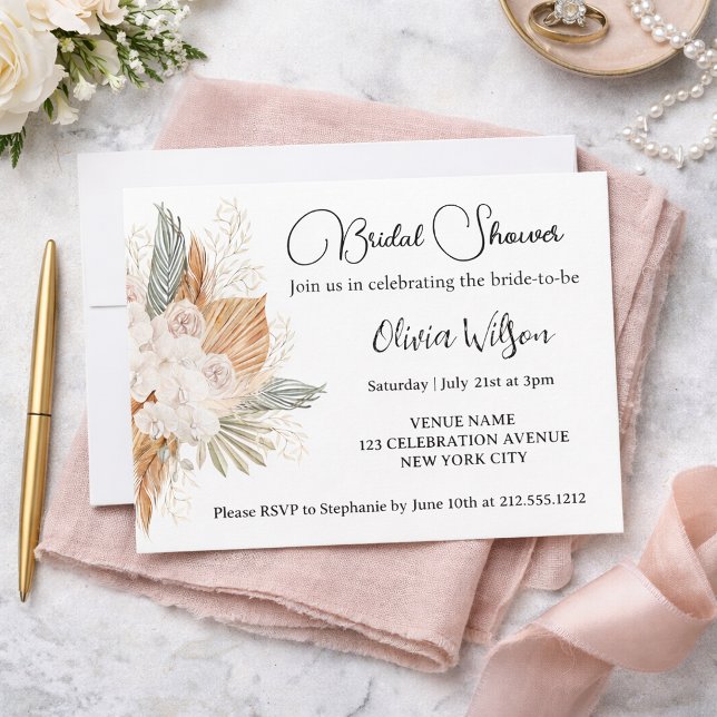 Elegant Boho Blommig Bröllopsdusch Inbjudningar (Skapare uppladdad)