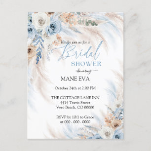 Elegant Boho Blommig Bröllopsdusch Vykort