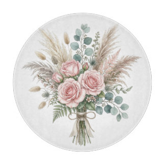 Elegant Boho Blommig Bukett Rosenskär kudde