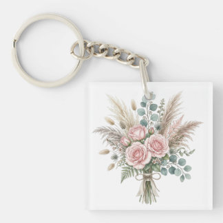 Elegant Boho Blommig Bukett Rosenskär kudde