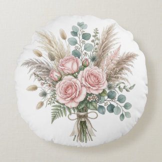 Elegant Boho Blommig Bukett Rosenskär kudde