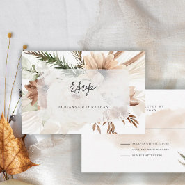 Elegant Boho Blommig Pampas OSA Kort
