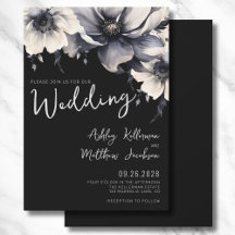 Elegant Boho Blommig Svart Bröllop