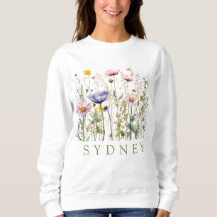Elegant Boho Blommig Vildblomma T Shirt