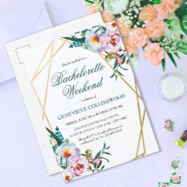 Elegant Boho Blommigt Bachelorette Helg Itinerary Inbjudan Vykort