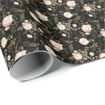 Elegant Boho Blommigt Black Terracotta Presentpapper<br><div class="desc">Vackert papper med handmålat boho-blommönster i oliv grönt,  elfenben och terracotta brände orange över en svart bakgrund. Bakgrunden till färg kan anpassas om så önskas. Perfekt för alla tillfälle - födelsedag,  julklappar,  bröllop och så vidare!</div>