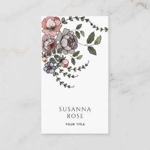 Elegant Boho Blommigt Botanisk Professionell Visitkort