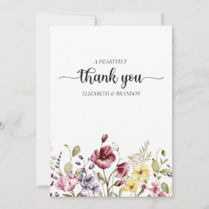 Elegant Boho Blommigt Bröllop - tackkort Inbjudningar