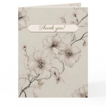 Elegant Boho Blommigt Bröllop - tackkort