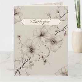 Elegant Boho Blommigt Bröllop - tackkort Kort