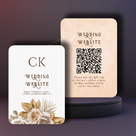 Elegant Boho Blommigt Bröllop webbplats QR-OSA Tilläggskort