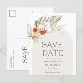 Elegant Boho Blommigt Budget Bröllop spara datum Meddelande Vykort