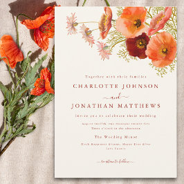 Elegant Boho Blommigt Fall Wedding Inbjudningar