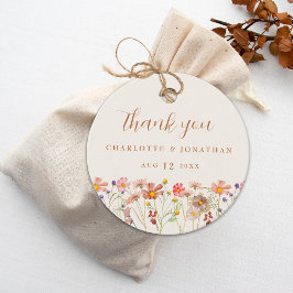 Elegant Boho Blommigt Fall Wedding Tack Gåvor Etiketter