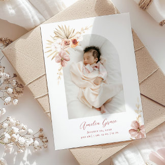 Elegant Boho Blommigt Flicka Meddelande