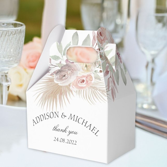 Elegant Boho-blommigt, förmånsruta Presentaskar (Elegant Boho floral favor box)