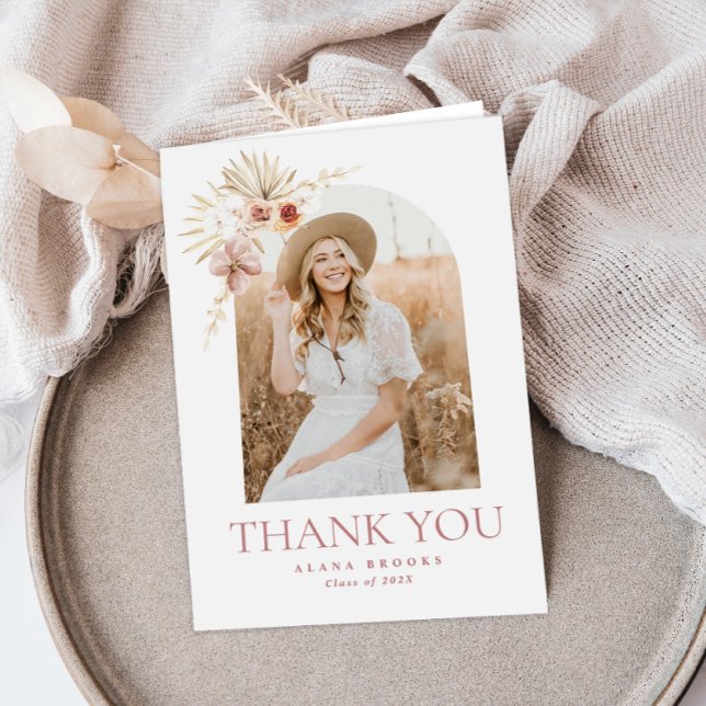 Elegant Boho Blommigt | Foto Studenten Tack (Skapare uppladdad)