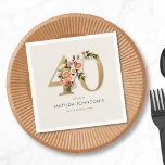 Elegant Boho Blommigt Gold Foil 40th Birthday Pappersservett<br><div class="desc">Elegant Boho Blommigt Gold Foil 40th Birthday Napkins. Bygg upp en boho-vibe med den här blommigtens födelsedagsfest för milstolpe. Enkla, moderna accenter uppfyller vissa detaljer och skapar en snyggt och en oförglömlig design för firande. Den mjuka blommigten inslag och rena, contemporary-beröring ger en perfekt blandning av elegans och charm. Idealisk...</div>