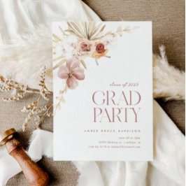 Elegant Boho Blommigt Grad Party | STUDENTEN Inbjudningar