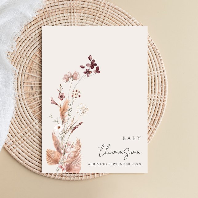 Elegant Boho Blommigt Gravid Meddelande om  (Skapare uppladdad)