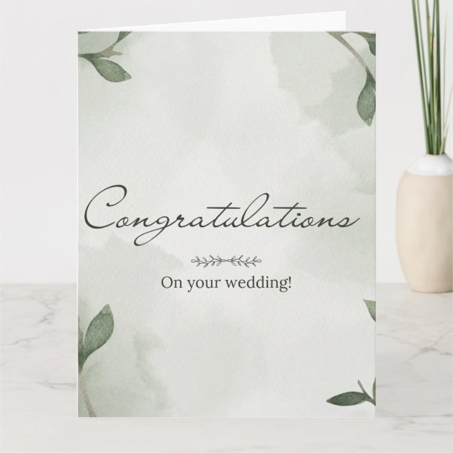 Elegant Boho Blommigt Greenery Bröllop Card Kort (Framsida)