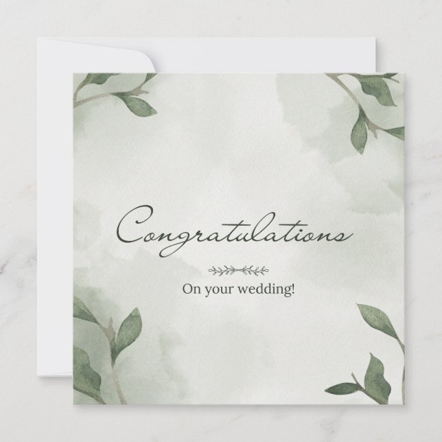 Elegant Boho Blommigt Greenery Bröllop Card Kort (Framsida)