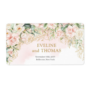 Elegant boho  blommigt guld glitter fraktsedel
