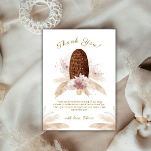 Elegant Boho Blommigt Ice Cream Pop Baby Shower Tack Kort